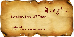 Matkovich Ámos névjegykártya